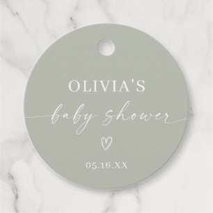 Simple Minimalist Baby Shower Favour Tags