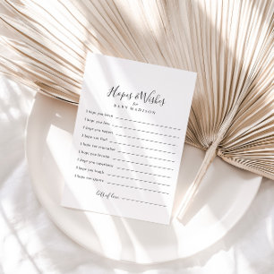 Simple Minimalist Baby Shower Hopes & Wishes Card