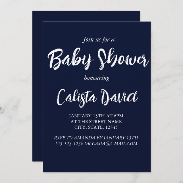 Simple minimalist baby shower sprinkle inviation i invitation (Front/Back)
