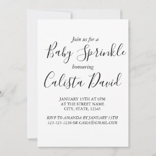 Simple minimalist baby shower sprinkle inviation invitation