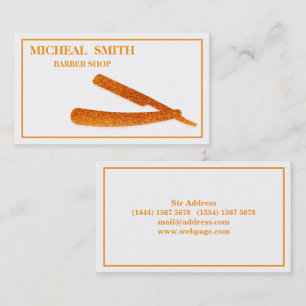 Simple Minimalist Barber Razor Logo Business Card