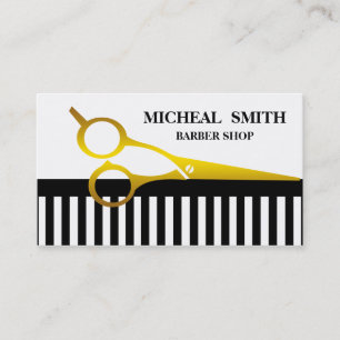 Simple Minimalist Barber Shop Business Card