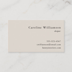 Simple Minimalist Basic Black Cream Professional  Business Card
