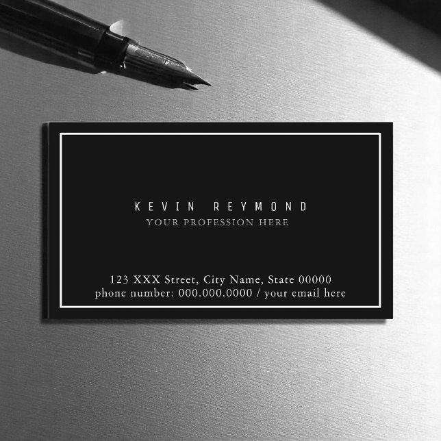 Simple & Minimalist Basic Black Professional Business Card (Creator Uploaded)