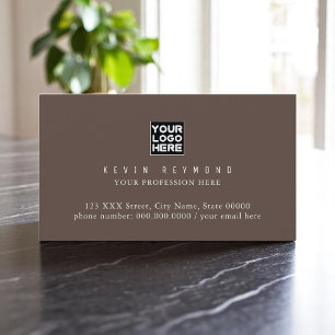 Simple Minimalist Basic Brownish Professional Business Card