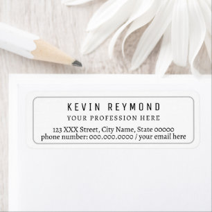 Simple Minimalist Basic White Professional Address