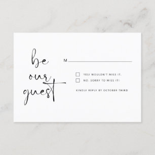 Simple minimalist be our guest RSVP Reply Card
