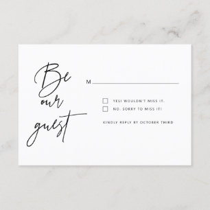 Simple minimalist be our guest RSVP Reply Card