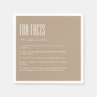 Simple Minimalist Beige Fun Facts Wedding