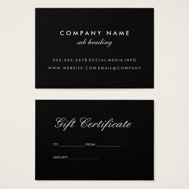 Simple Minimalist Black (Front & Back)