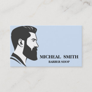 Simple Minimalist Black and White Barber Shop Business Card