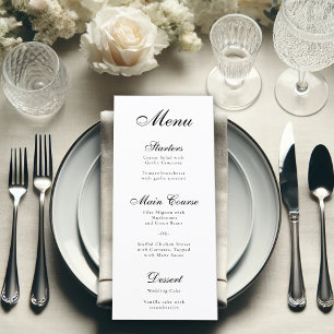 Simple Minimalist Black and White Elegant Script  Menu