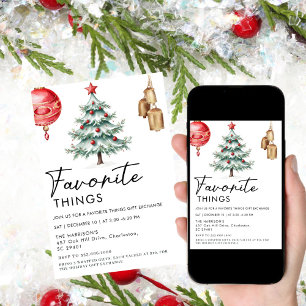 simple Minimalist Black and White Favourite Things Invitation