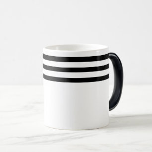 Simple minimalist black and white stripes magic mug