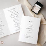 Simple Minimalist Black and White Wedding Programme<br><div class="desc">Simple Minimalist Black and White Wedding Program. Click the edit button to customise this design with your details.</div>
