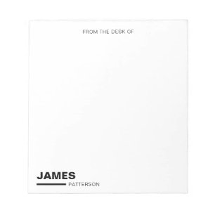 Simple Minimalist Black Bold Name Chic Notepad