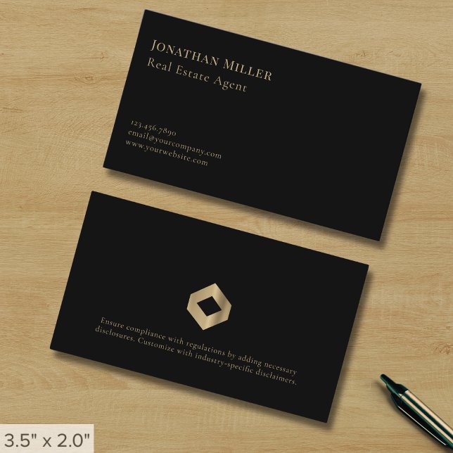 Simple Minimalist Black Business Card (Creator Uploaded)