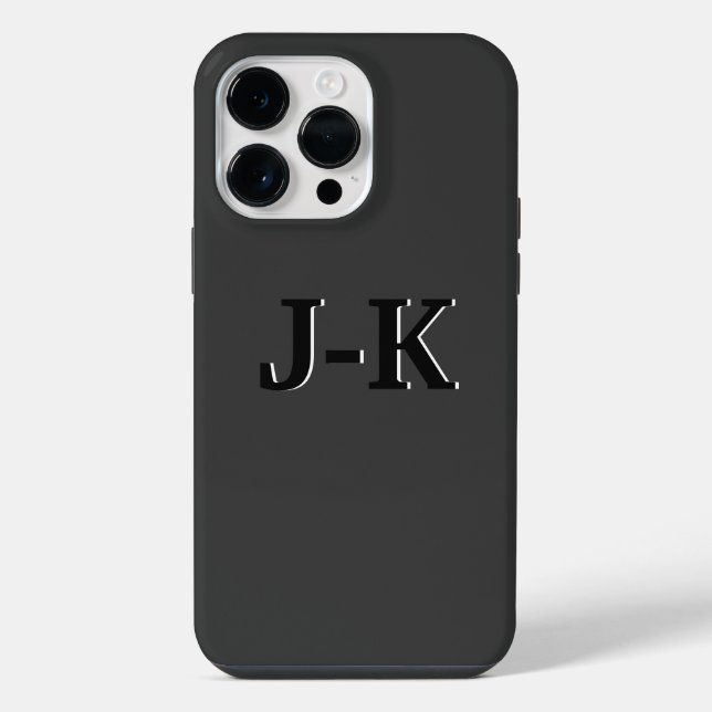 Simple Minimalist Black Custom Monogram iPhone Case (Back)