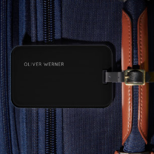 Simple Minimalist Black Luggage Tag