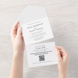 Simple Minimalist Black Text QR Code Template