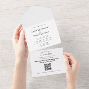 Simple Minimalist Black Text QR Code Template