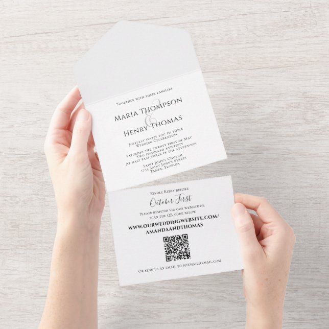 Simple Minimalist Black Text QR Code Template (Tearaway)