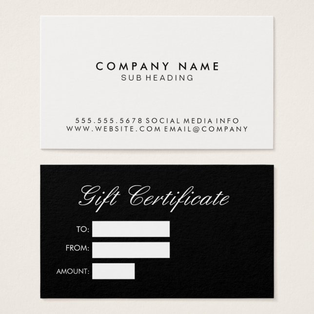 Simple Minimalist Black White (Front & Back)