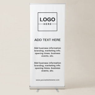 Simple Minimalist Black White Business Logo  Retractable Banner