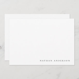 Simple Minimalist Black White Correspondence   Card