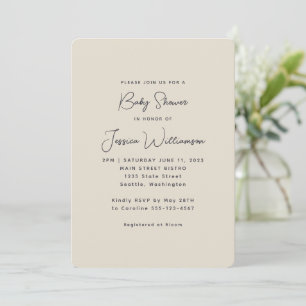Simple Minimalist Black White Modern Bridal Shower Invitation