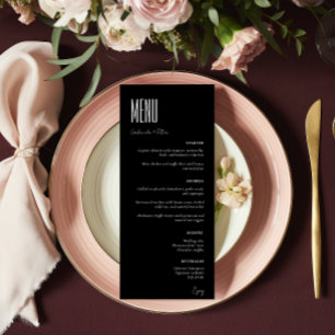 Simple Minimalist Black & White Modern Wedding Menu