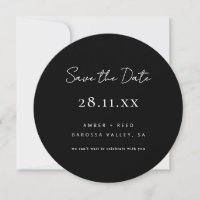 Simple Minimalist Black & White Round Circle