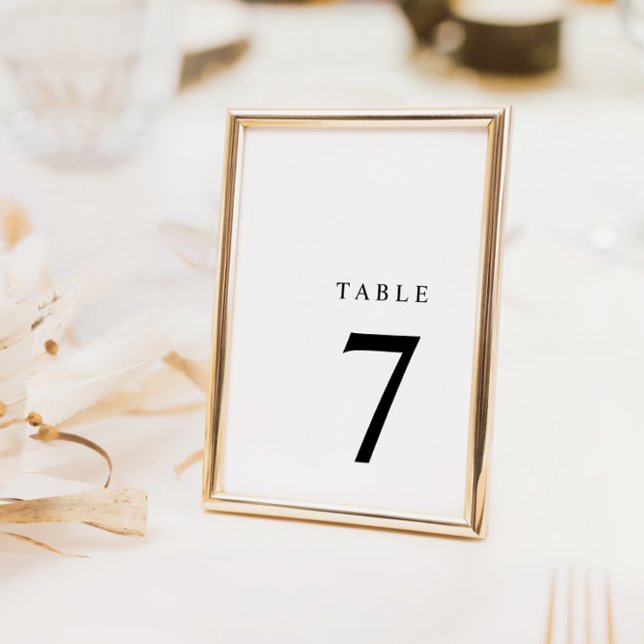 Simple Minimalist Black & White Table Number (Creator Uploaded)