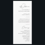 Simple Minimalist Black & White Wedding Ceremony Programme<br><div class="desc">This beautifully designed wedding ceremony program is perfect for the couple who wants a simple and minimalist look for their big day. Featuring elegant serif and hand lettered calligraphy script fonts in black and white, this program will be sure to complement your wedding theme. With the option to personalise the...</div>