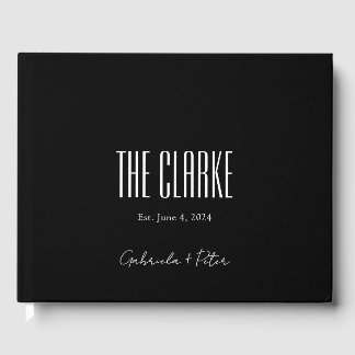 Simple Minimalist Black & White Wedding Guest Book