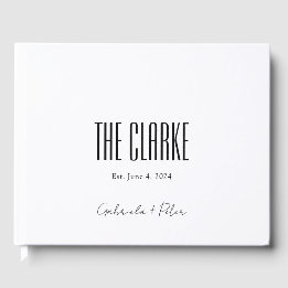 Simple Minimalist Black & White Wedding Guest Book