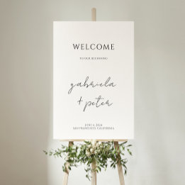 Simple Minimalist Black & White Wedding Welcome