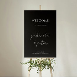 Simple Minimalist Black & White Wedding Welcome