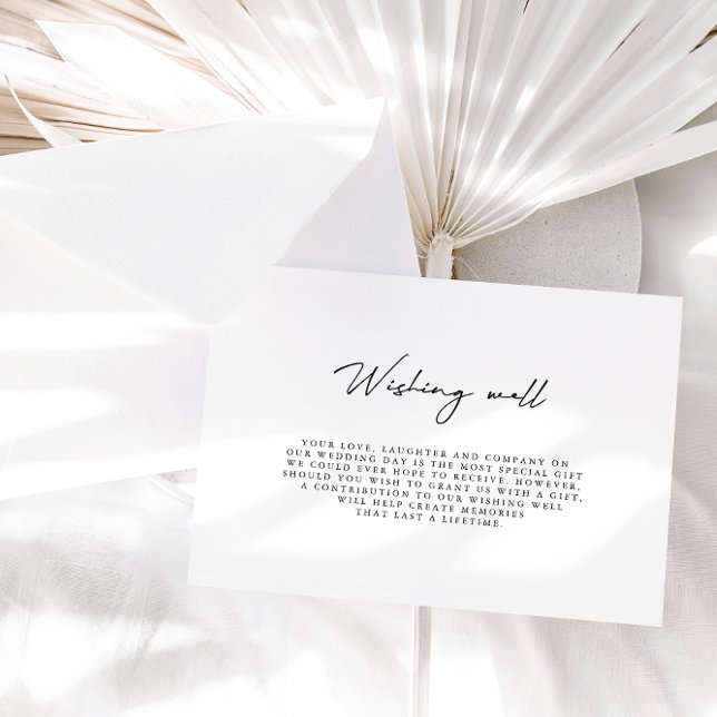 Simple Minimalist Black White Wedding Wishing Well Enclosure Card (Creator Uploaded)