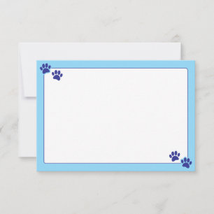 Simple Minimalist Blank With Border Dog Paw Prints Card