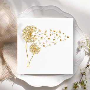 Simple Minimalist Blowing Dandelion Napkin