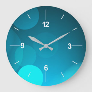 Simple Minimalist Blue Bokeh   Wall Clock