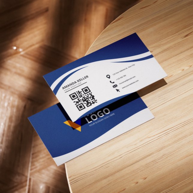 Simple Minimalist Blue  Business Card (Creator Uploaded)