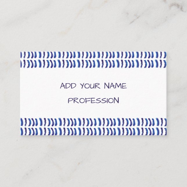 Simple Minimalist Blue Lines  Business Card (Front)
