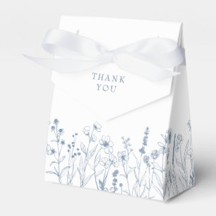 Simple Minimalist Blue Wildflower Bridal Shower    Favour Box
