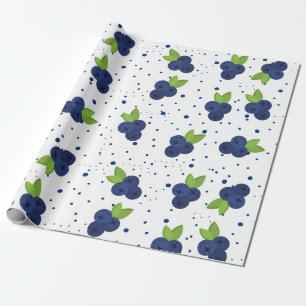 Simple Minimalist Blueberry on a White Background Wrapping Paper