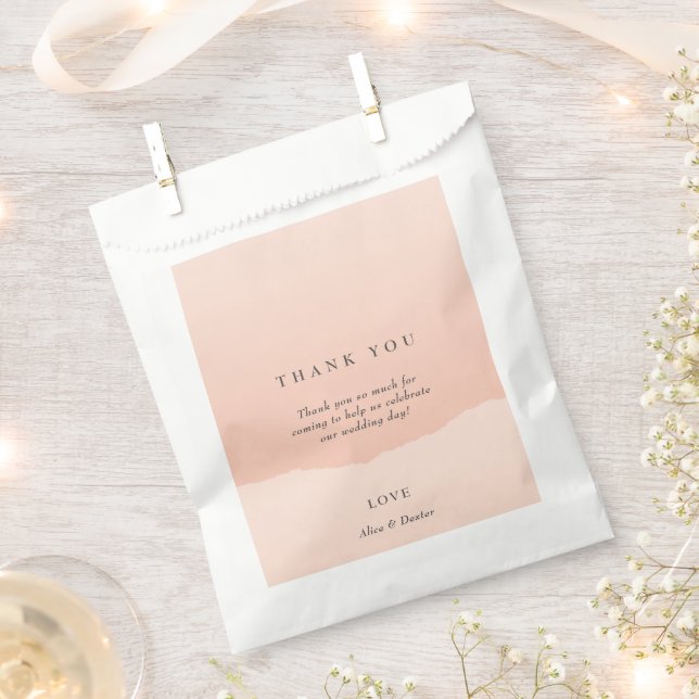 Simple Minimalist Blush Colourful Wedding Thank Yo Favour Bags (Clipped)