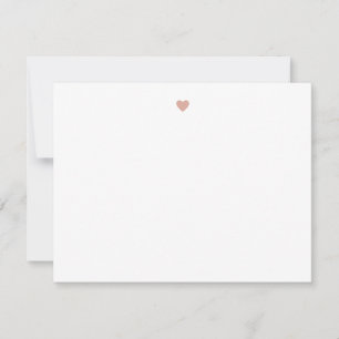 Simple Minimalist Blush Pink Heart Stationery Chic Card
