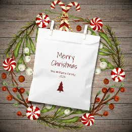 Simple Minimalist Boho Evergreen Christmas Favour Bags
