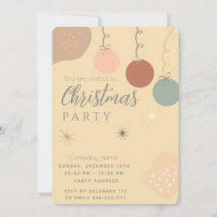 Simple minimalist boho ornaments Christmas Invitation